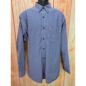 Ariat Pro Series Mens Plaid Western Shirt Large Long Sleeve Button-Up